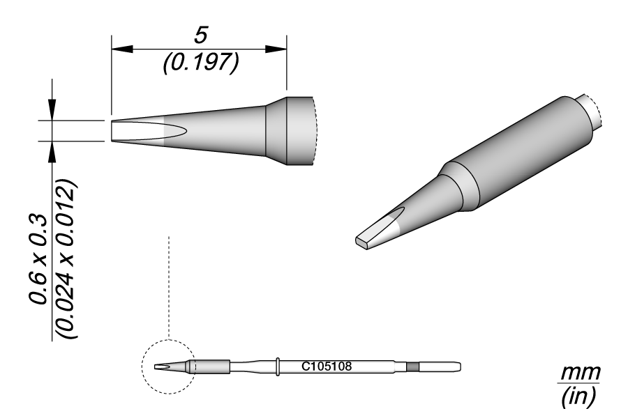 C105108 - Chisel Cartridge 0.6 x 0.3